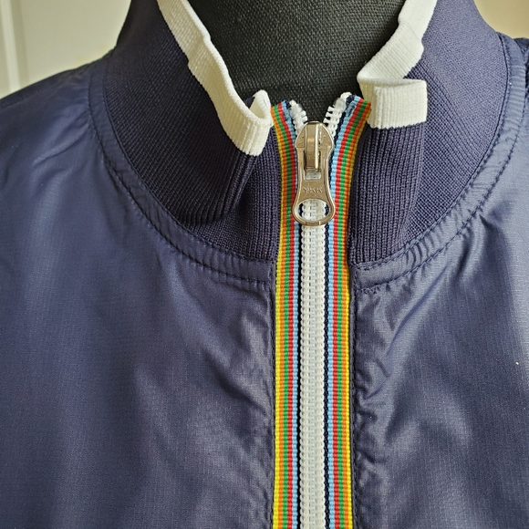 OLD NAVY WINDBREAKER JACKET NAVY W/ RAINBOW ZIPPER - Picture 4 of 5